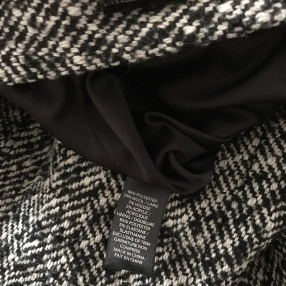 Pink Tartan Black and White Herringbone Wool Full Lined Pencil Skirt 10 Like New - Picture 15 of 16